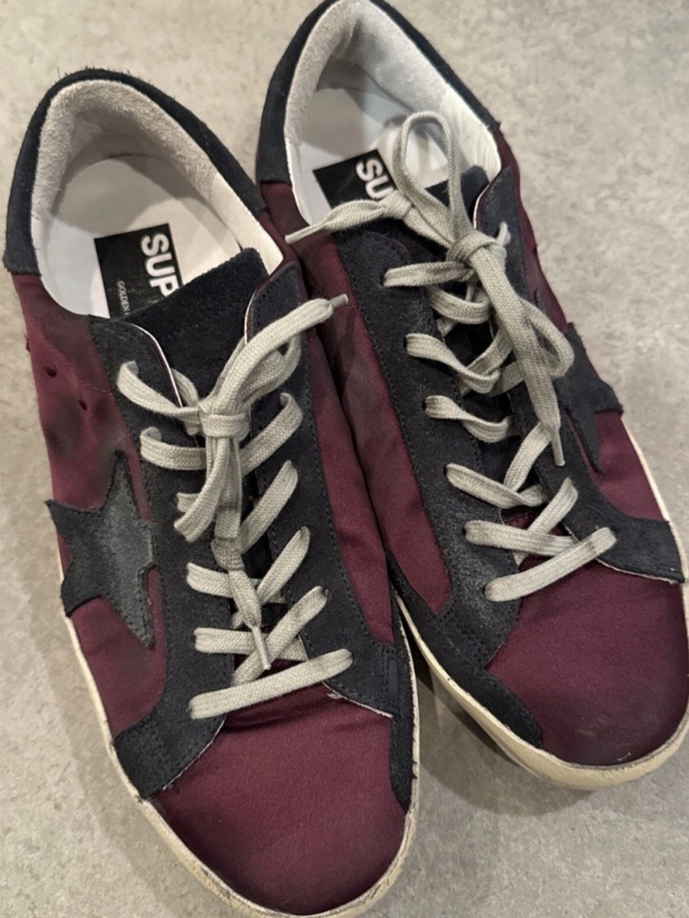 Golden Goose Burgundy And Black Low Top Sneakers Authentic Guaranteed EU39 8.5/9 - Picture 11 of 16